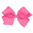Wee Ones - Medium Grosgrain Hair Bow on a WeeStay Clip, Hot Pink Image 1