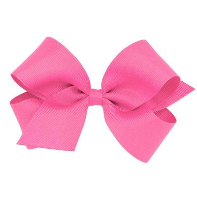 Wee Ones - Medium Grosgrain Hair Bow on a WeeStay Clip, Hot Pink Image 1