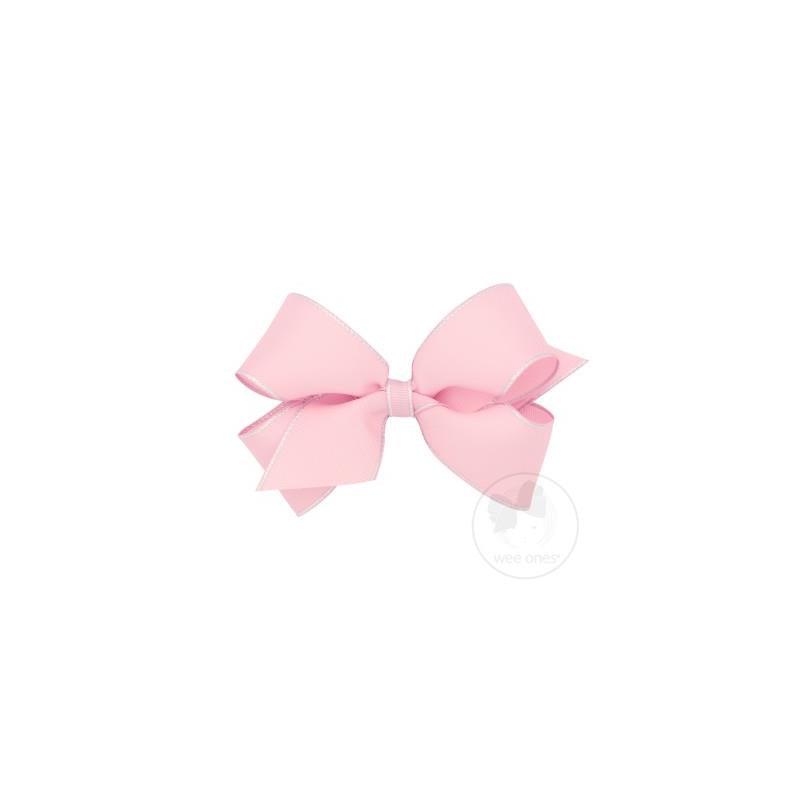 Wee Ones Medium OMG Bow with Silver Edge, Pearl Pink Image 1