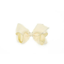 Wee Ones Medium Omg Bow W/Silver Edge Antique White Image 1