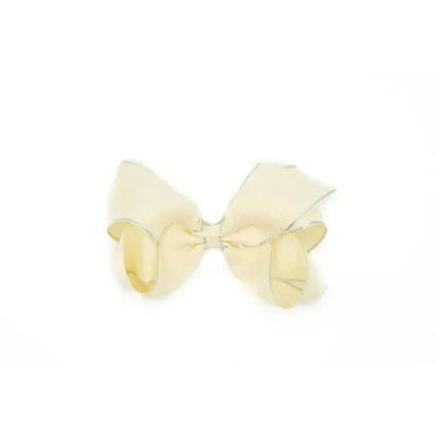 Wee Ones Medium Omg Bow W/Silver Edge Antique White Image 1