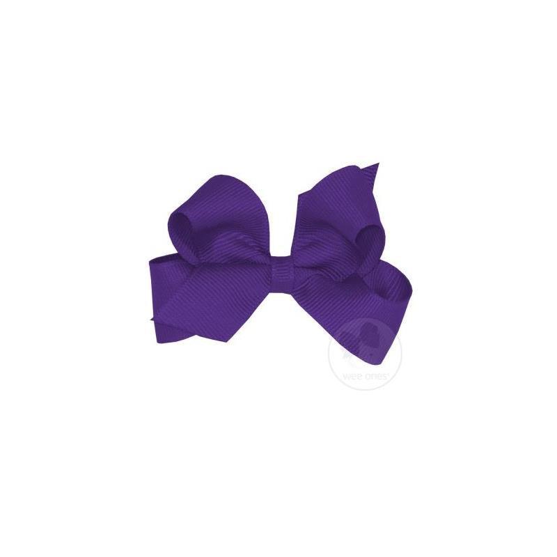 Wee Ones Mini Classic Grosgrain Hair Bow, Size 3.25 X 2 (7/8 Ribbon), Purple Image 1