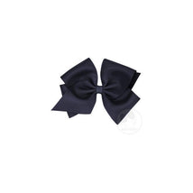 Wee Ones Mini King Classic Grosgrain Hair Bow, Size 5.25 X 3.5 (2 1/4 Ribbon), Navy Image 1