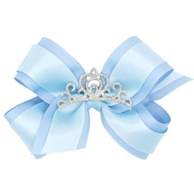 Wee Ones - Princess Grosgrain Hair Bow with Satin, Blue Image 1