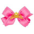 Wee Ones - Princess Grosgrain Hair Bow with Satin, Pink Image 1