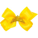 Wee Ones - Princess Grosgrain Hair Bow with Satin, Yellow Image 1