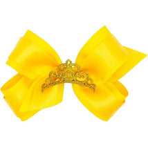Wee Ones - Princess Grosgrain Hair Bow with Satin, Yellow Image 1