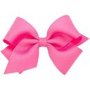 Wee Ones - Small Classic Grosgrain Girls Hair Bow (Plain Wrap), Hot Pink Image 1