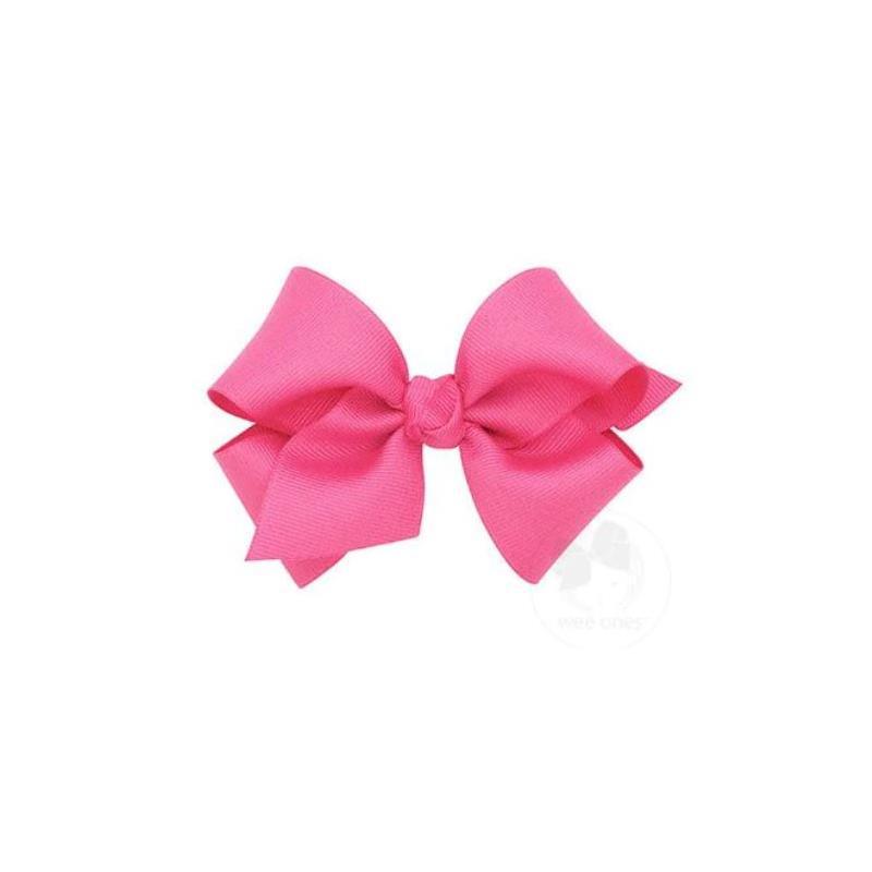 Wee Ones - Small Classic Grosgrain Hair Bow (Knot Wrap), Hot Pink Image 1