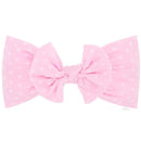 Wee Ones - Soft Shabby Dot Nylon Girls Baby Band With Matching Bowtie, Rose Image 1