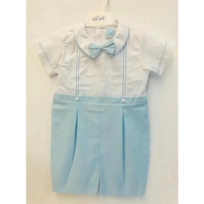 Will' Beth - Blue White Boy Romper Image 1