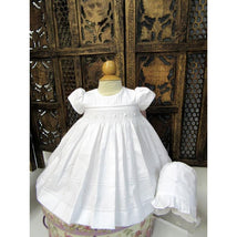 Will' Beth - Smocked Dress With Bonnet, White Image 1