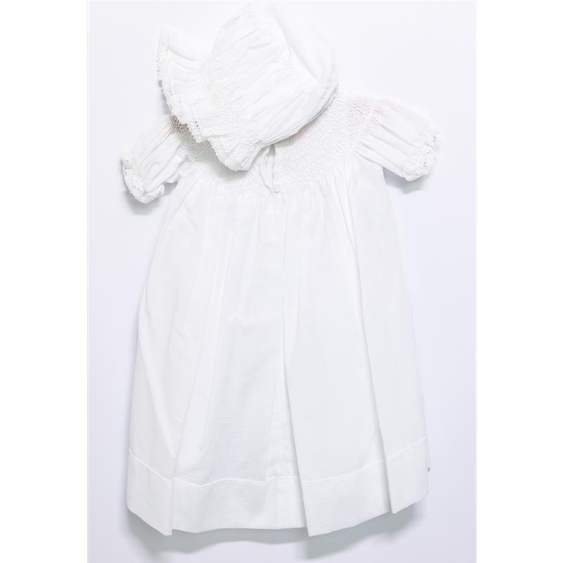 Will' Beth White Infant Dress & Baby Bonnet Set Image 2