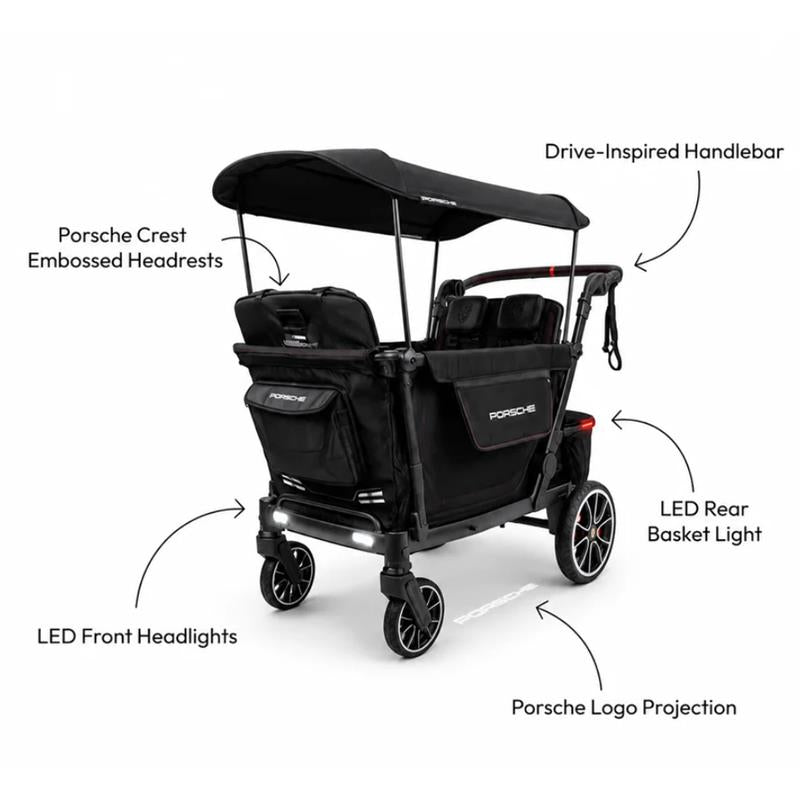 Wonderfold L4 Porsche Quad Stroller Wagon, E-Assist Wheels