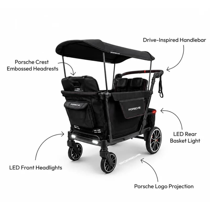 Wonderfold L4 Porsche Quad Stroller Wagon, Non-Electric Wheels