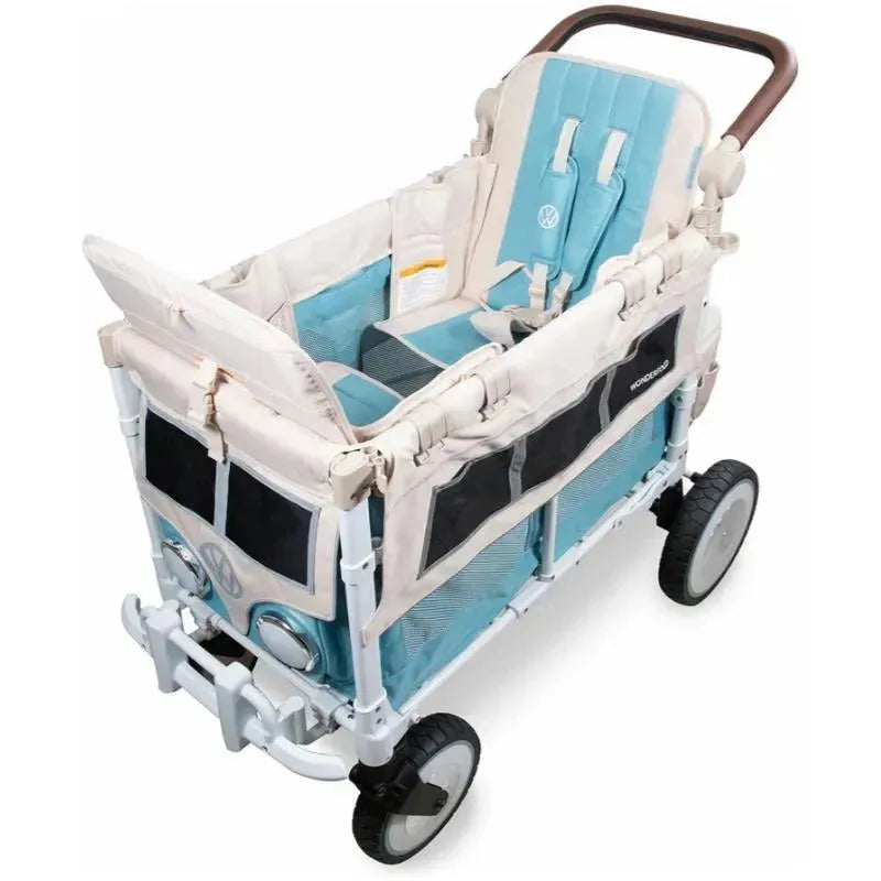two seater wagon stroller WonderFold VW2 Volkswagen Stroller Wagon Bondi Blue