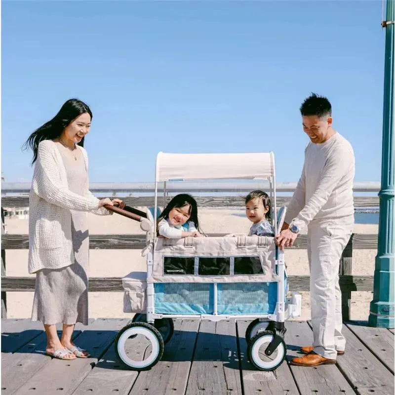 wonderfold double stroller WonderFold VW2 Volkswagen Stroller Wagon Bondi Blue