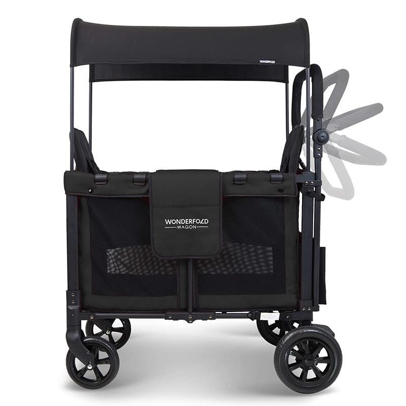 WonderFold - W2 Luxe Double Stroller Wagon, Black Image 4