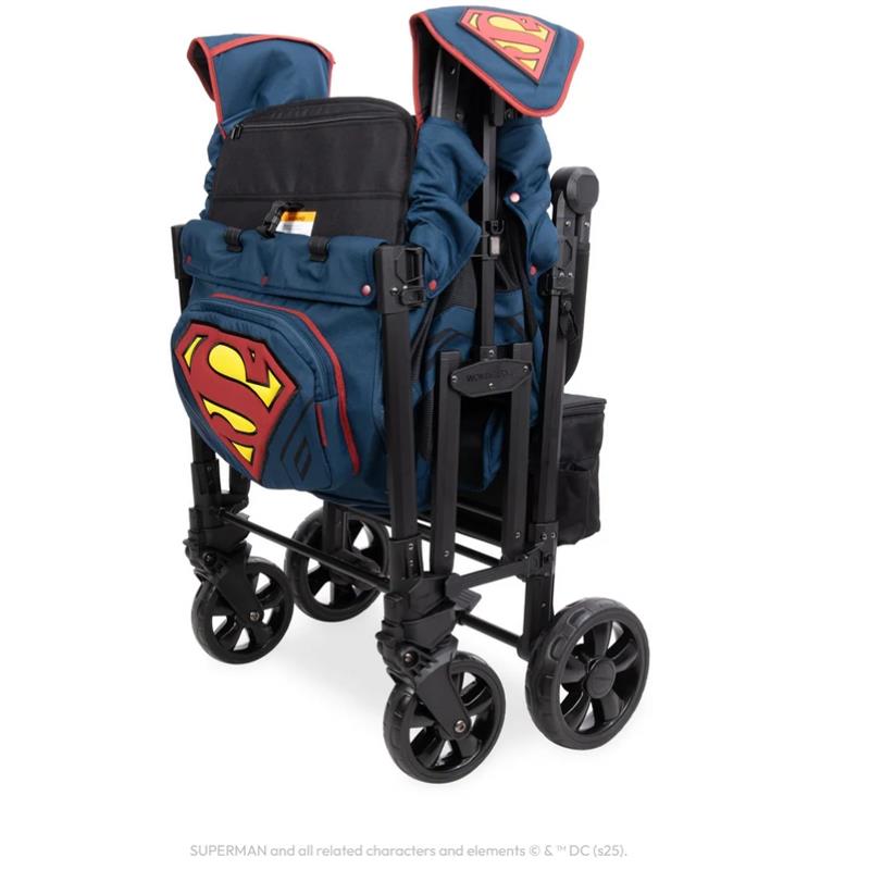 WonderFold W2 Luxe Pro (2 Seater) Double Stroller Wagon, Superman Image 10