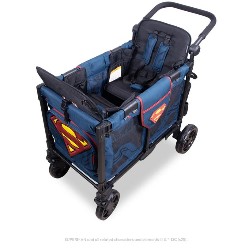 WonderFold W2 Luxe Pro (2 Seater) Double Stroller Wagon, Superman Image 5