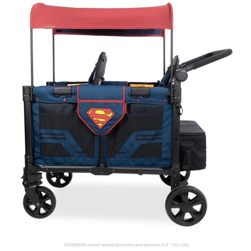 WonderFold W2 Luxe Pro (2 Seater) Double Stroller Wagon, Superman Image 7