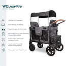 Wonderfold - W2 Luxe Pro Double Stroller For 2 kids, Charcoal Gray Image 7