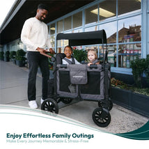 Wonderfold - W2 Luxe Pro Stroller Wagon (2 Seater), Jet Black Image 2