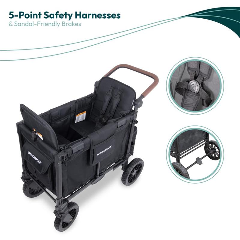 w2 luxe stroller wagon review Wonderfold - W2 Luxe Pro Stroller Wagon (2 Seater), Jet Black