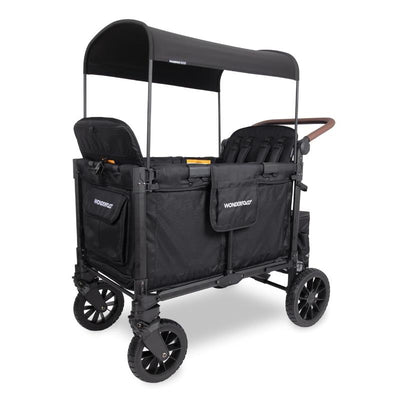 Wonderfold - W4 Luxe Pro Quad Stroller Fits Up To 4 Kids Seated Jet Black Image 1
