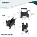 Wonderfold - W4 Luxe Pro Quad Stroller Fits Up To 4 Kids Seated Jet Black Image 3