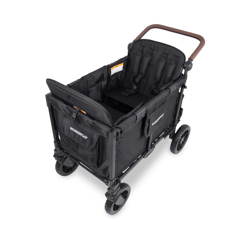 Wonderfold - W4 Luxe Pro Quad Stroller Fits Up To 4 Kids Seated Jet Black Image 8
