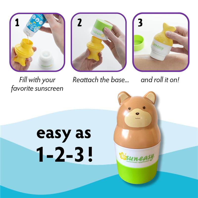Yaya Organics - Sun-Easy Sunscreen Applicator Teddy Bear Blue Image 3