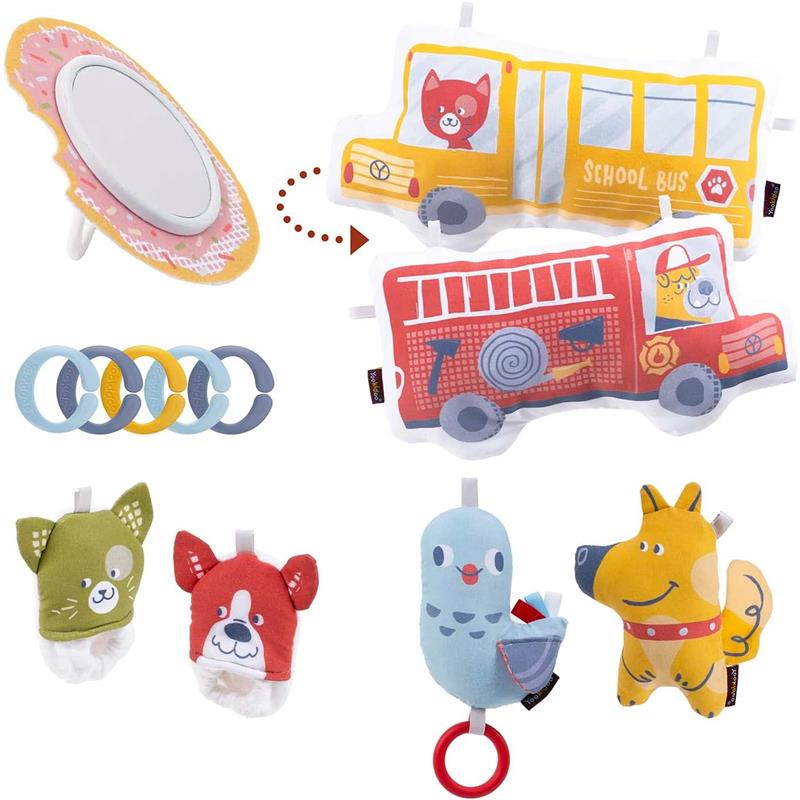 Yookidoo Baby Gym Urban Lay to Sit-Up Playmat, 3-in-1 Newborns Activity Center with Tummy Time Toys Image 3