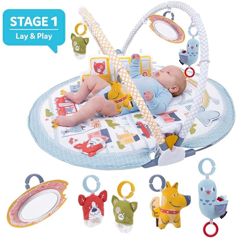 Yookidoo Baby Gym Urban Lay to Sit-Up Playmat, 3-in-1 Newborns Activity Center with Tummy Time Toys Image 7