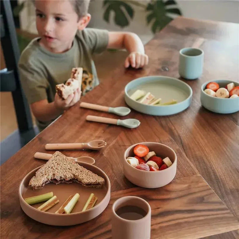 Zoli - 5Pk Silicone Kids Dishware Set, Latte Tan Image 3