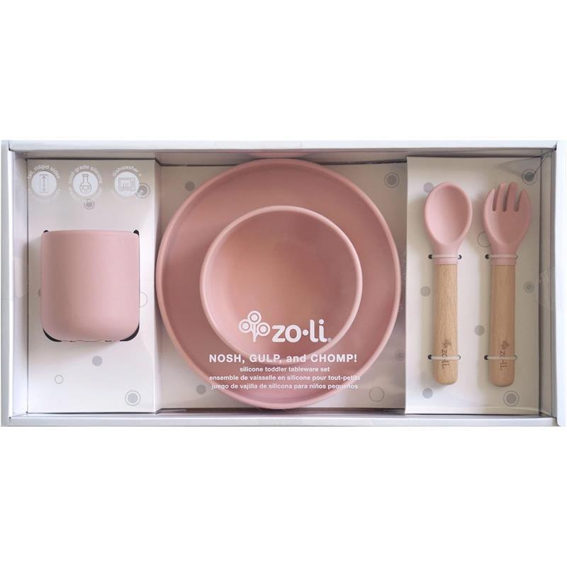 Zoli - 5Pk Silicone Kids Dishware Set, Rose Pink Image 2
