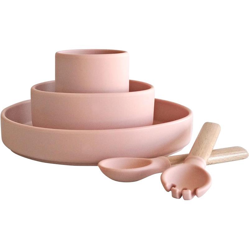 Zoli - 5Pk Silicone Kids Dishware Set, Rose Pink Image 4