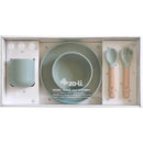 Zoli - 5Pk Silicone Kids Dishware Set, Sage Green Image 2
