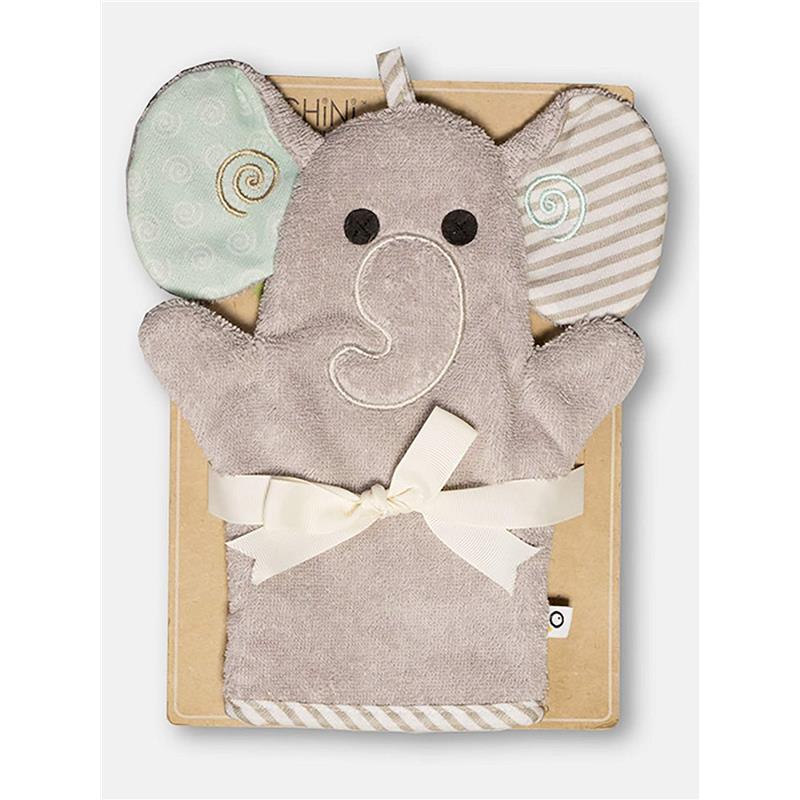 ZOOCCHINI Baby Bath Mitt - Elle The Elephant, Ultra-Soft Washcloth Glove.