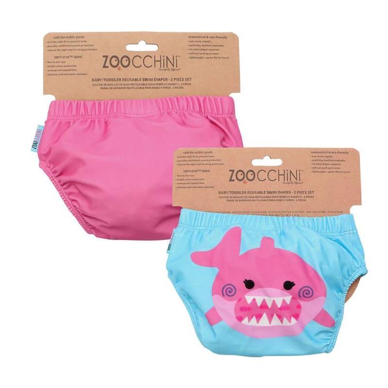 Zoocchini - Baby Knit Swim Diaper 2Pk Set, Sophie The Shark Image 2