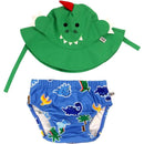 Zoocchini Baby Swim Diaper & Sun Hat Set, Devin Dino & Friends Image 1