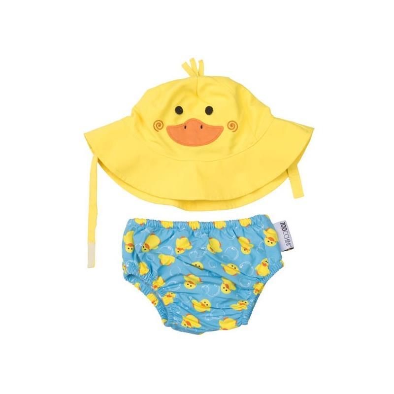 Zoocchini Baby Swim Diaper & Sun Hat Set Duck Image 1