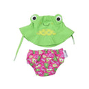 Zoocchini Baby Swim Diaper & Sun Hat Set Frog Image 1