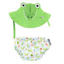 Zoocchini - Swim Diaper & Sun Hat Set, Aidan The Alligator Image 1