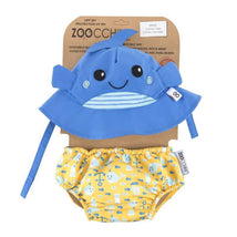 Zoochini - Baby Swim Diaper& Sun Hat Set Willy The Whale Image 2