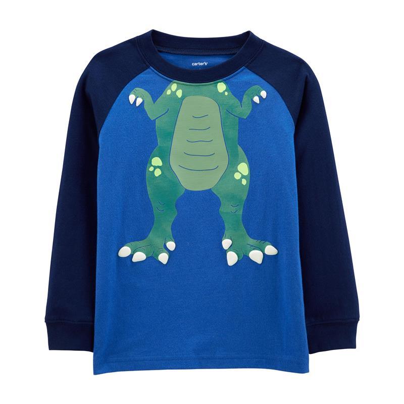 Carters - Baby Boy Dinosaur Raglan Jersey Tee, Blue Image 1