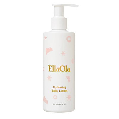 EllaOla Hydrating Baby Lotion with pump, 230 ml, pink star design on white bottle