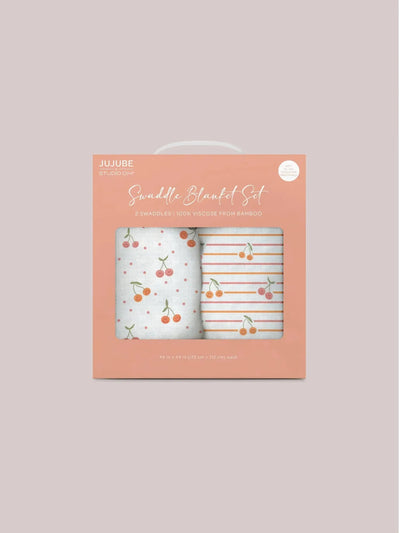 Swaddle Blanket Set, Cherry Cute by Doodle By Meg Image 1