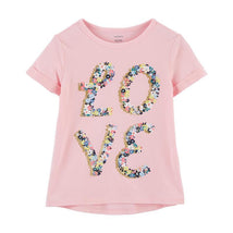 Carters - Baby Girl Floral Love Jersey Tee, Pink Image 1