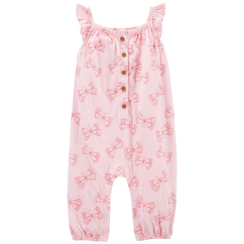 Carters - Baby Girl Butterfly Overall, Pink Image 1